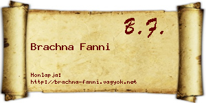 Brachna Fanni névjegykártya
